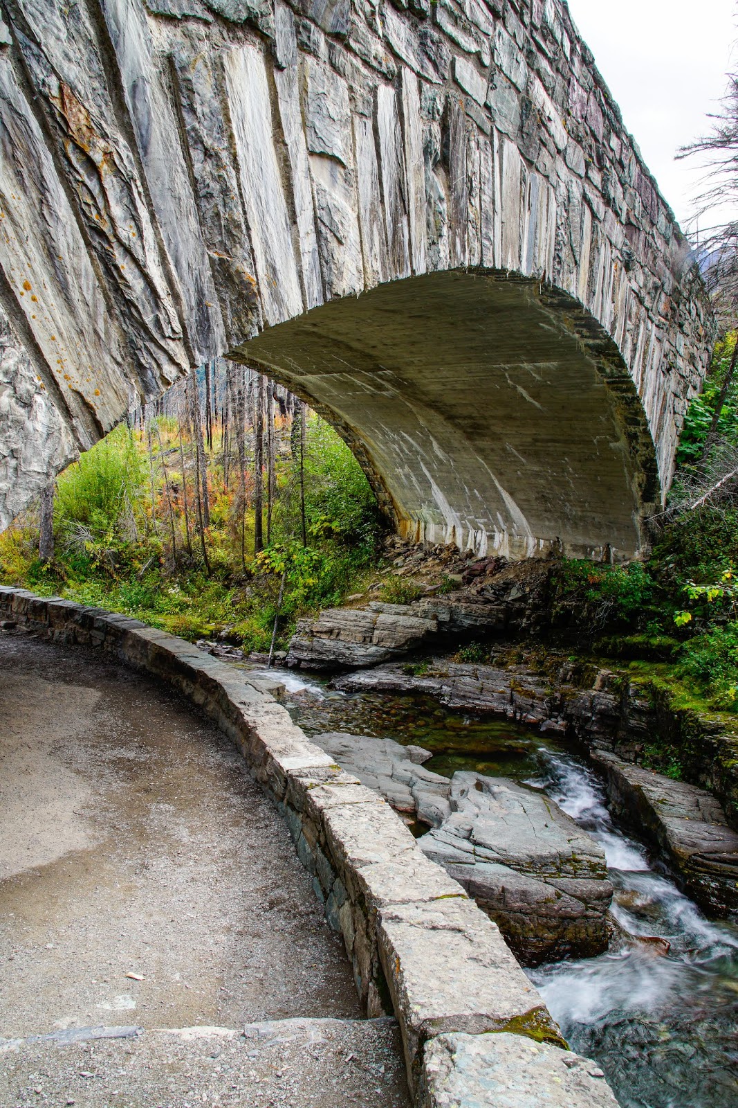 Bridge along Sunrift Gorge Trail, Glacier National Park 