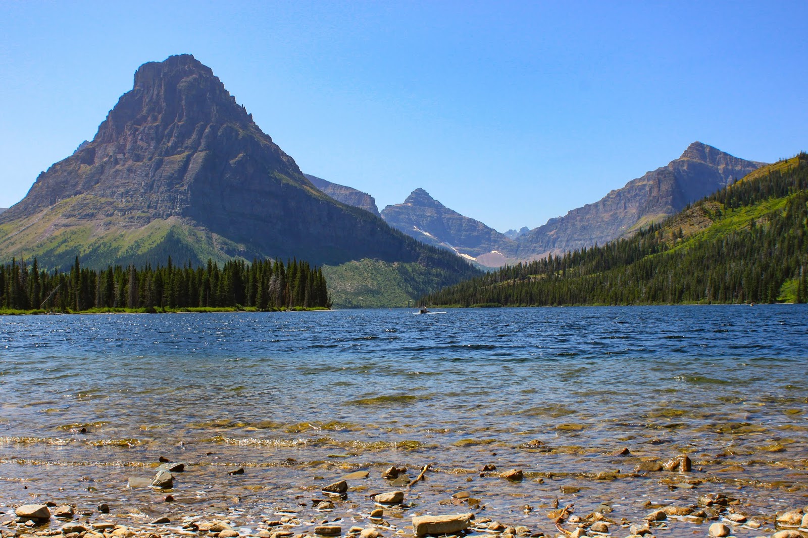 Rising Wolf Mountain (at left) and Two Medicine Lake, Glacier National Park