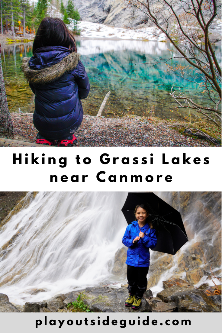 hiking to grassi lakes, canmore pinterest pin