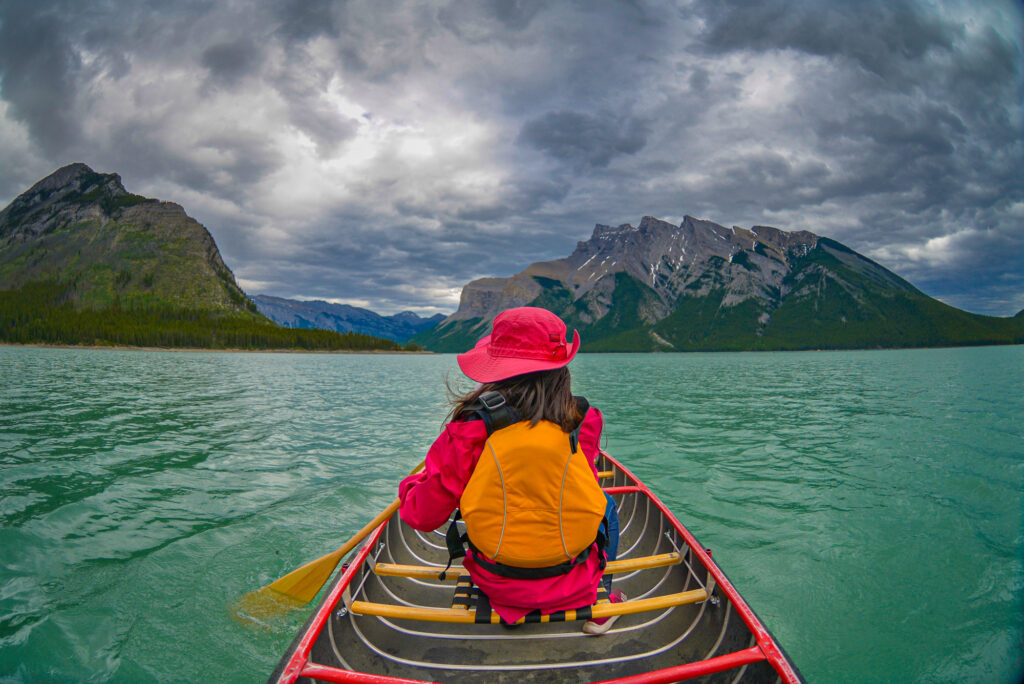 Canoeing at Lake Minnewanka Banff