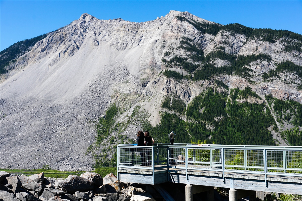 View of Turtle Mountain from Frank Slide Interpretive Centre
