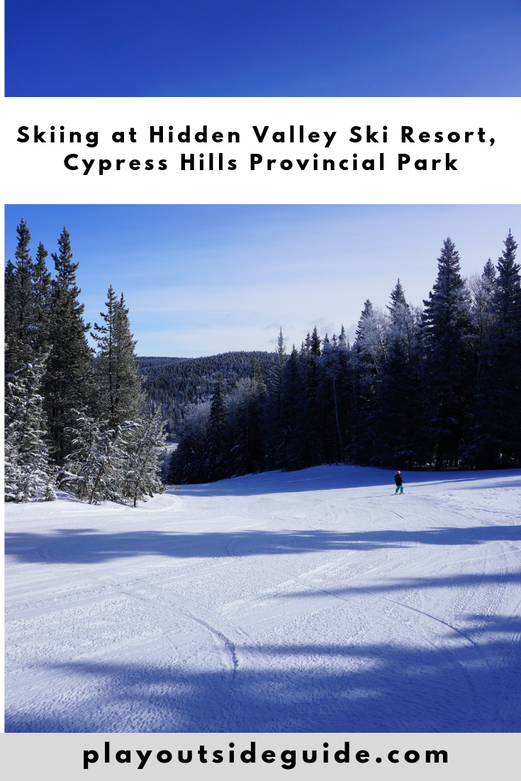Skiing at Hidden Valley Ski Resort, Cypress Hills Pinterest pin