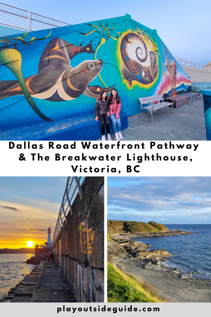 Dallas Road Waterfront Pathway and Breakwater Lighthouse Pinterest pin